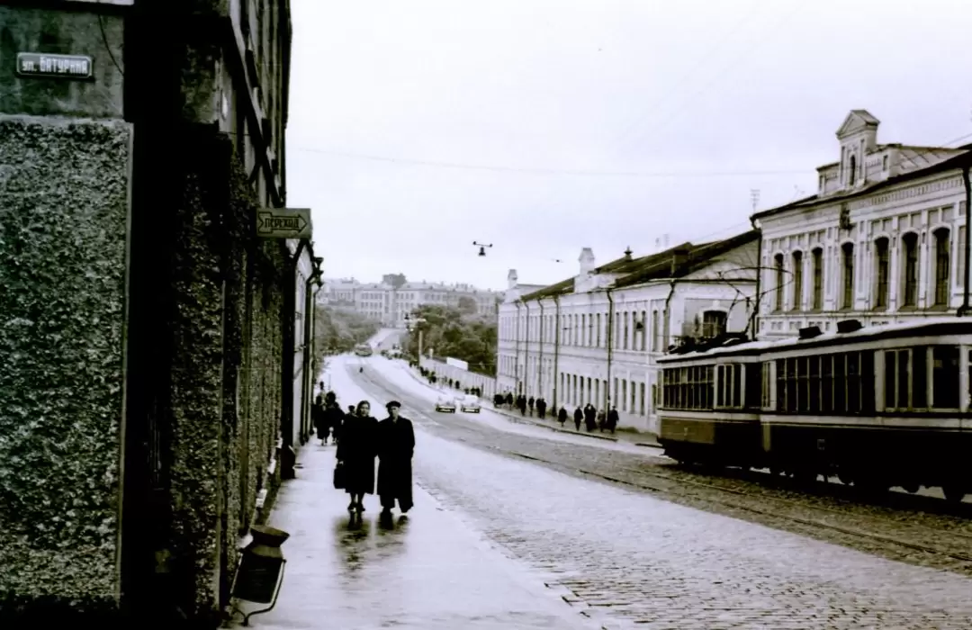 Иваново, улица с трамваями, около 1956 г.