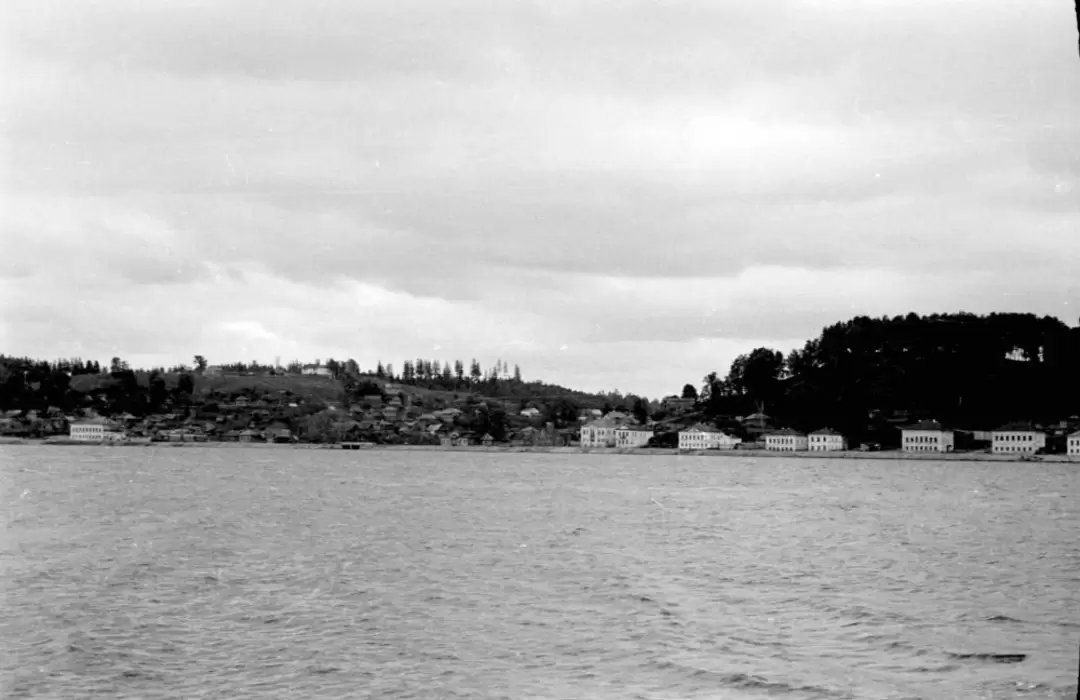 Плёс, вид с лодки перевоза в 1957 году