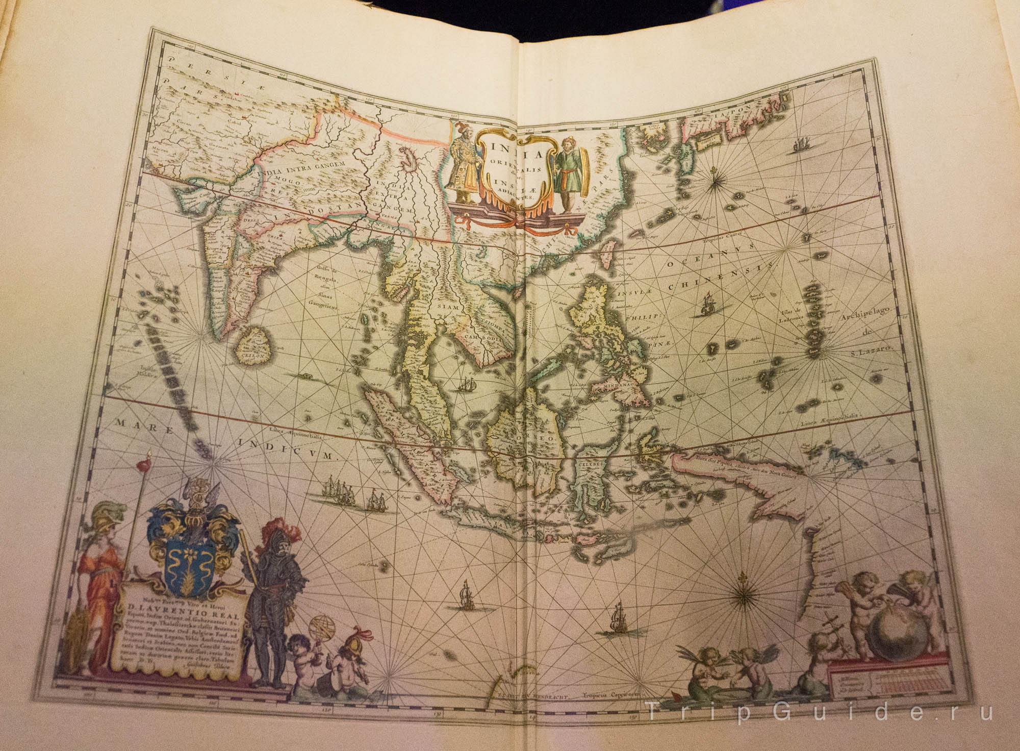 Карта Южной Азии из Большого атласа 1664 года, выполненного для Фредерика Виллема ван Луна (Frederik Willem van Loon)
