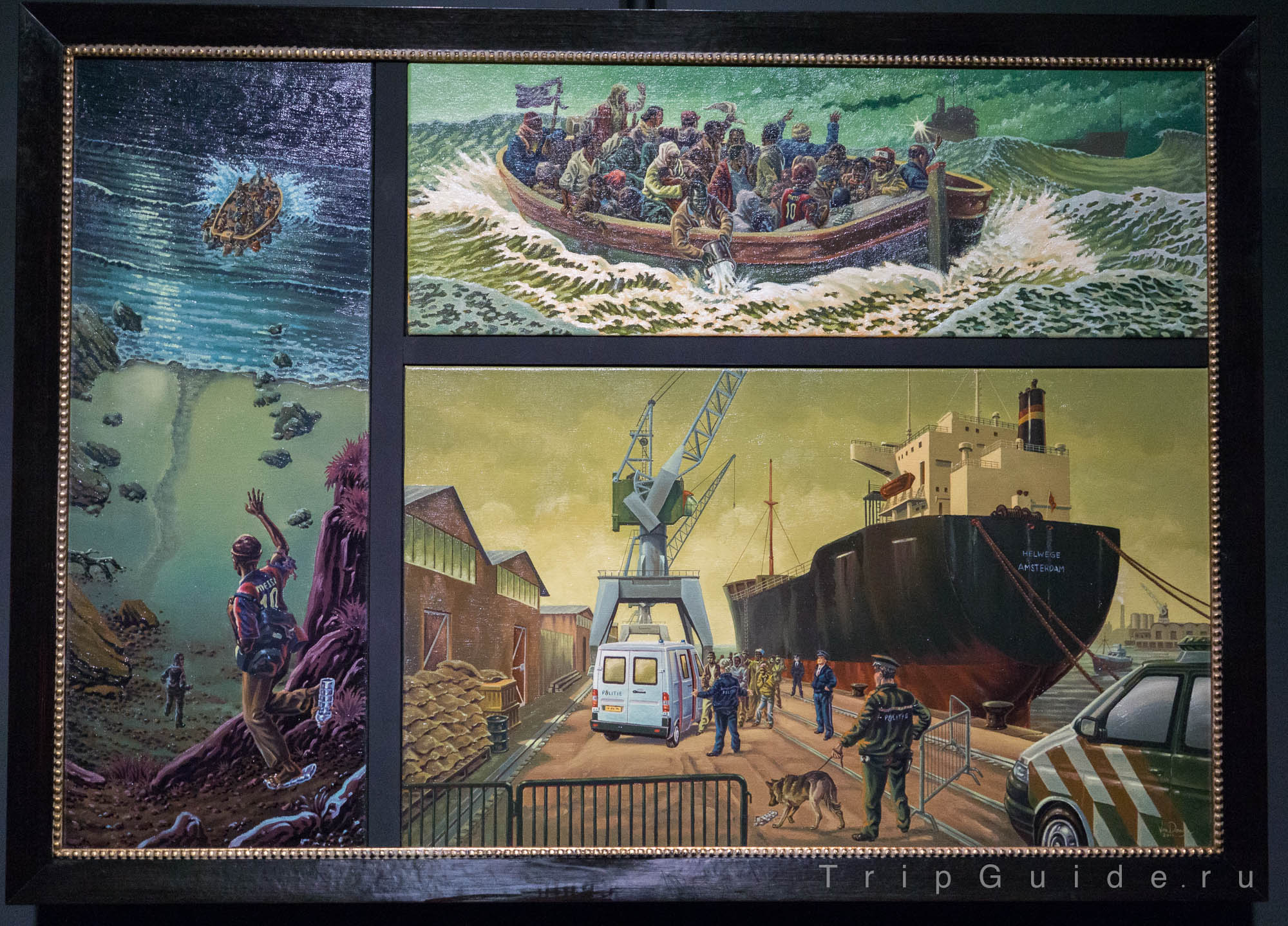 Триптих «Линия Африка – Голландия» Питер ван Дунген, 1966 («Africa — Holland Line» Peter van Dongen) — работа была показана к празднованию открытия музея в 2011 году после реконструкции