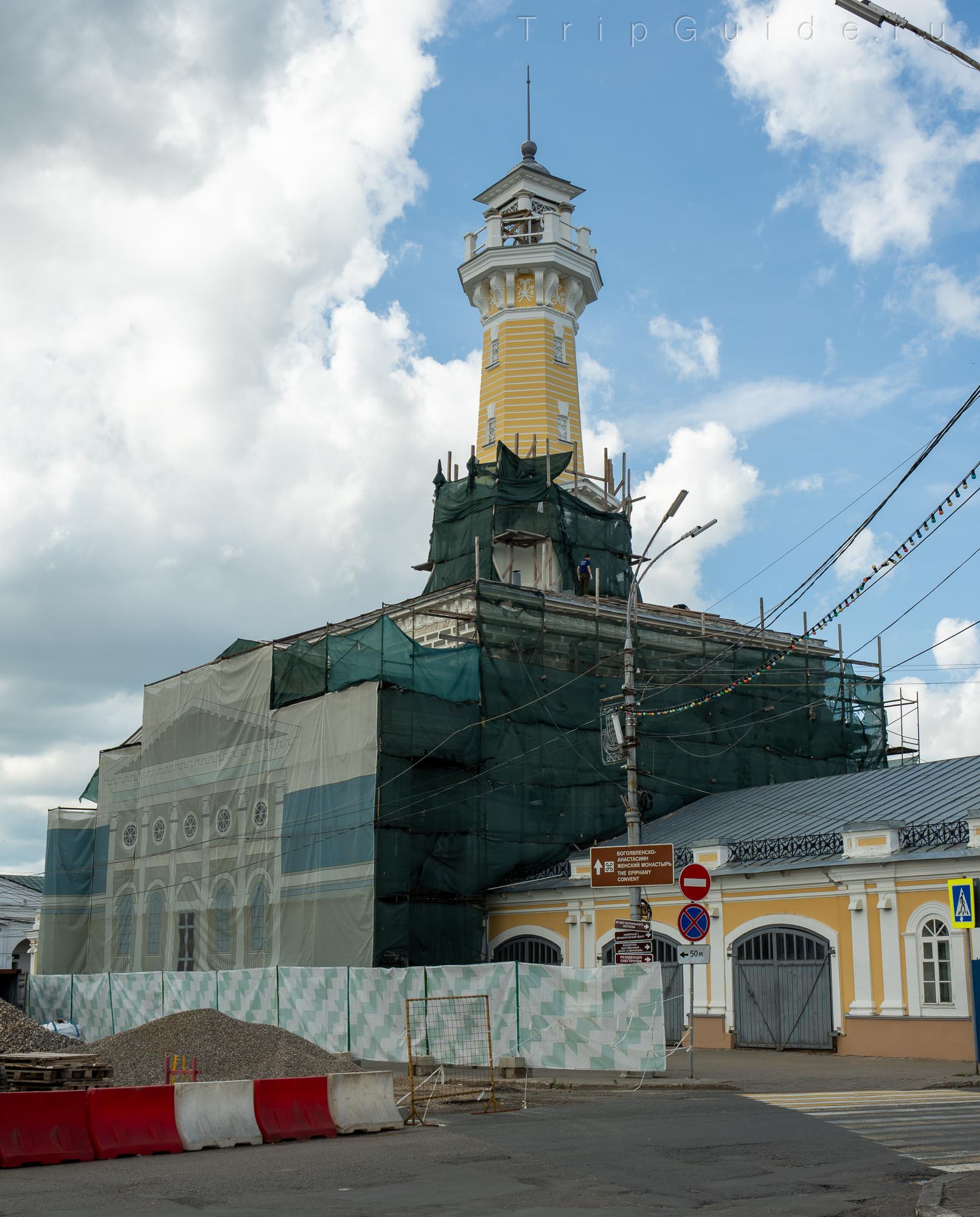 Реставрация Пожарной каланчи в Костроме в 2023 году