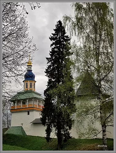 Врата. Над ними находится Петровская башня.  В 1913 году в Петровской башне установлены новые медные башенные часы.